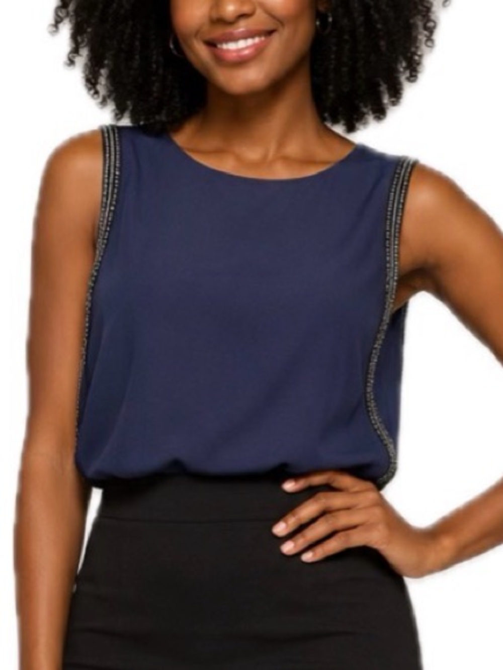 MLV Silk Beaded Blouse. Size M
